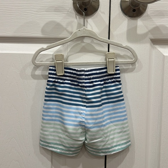 BUNDLE (2) RuggedButts Swim Trunks Colorblock Striped Baby Boy Size 3-6 Months - Picture 7 of 10
